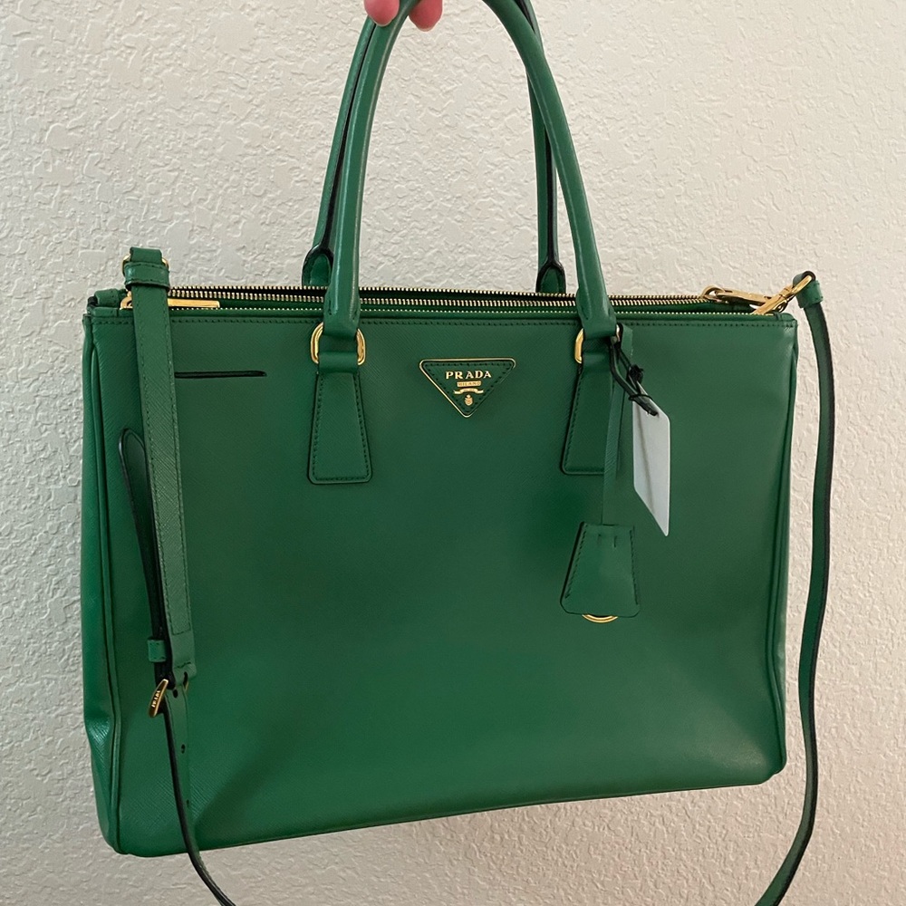 Prada Saffiano Large Double Zip Galleria Tote Bag